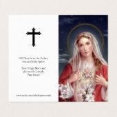 Cartes de prières catholiques | Coeur Marie (Extérieur déplié)