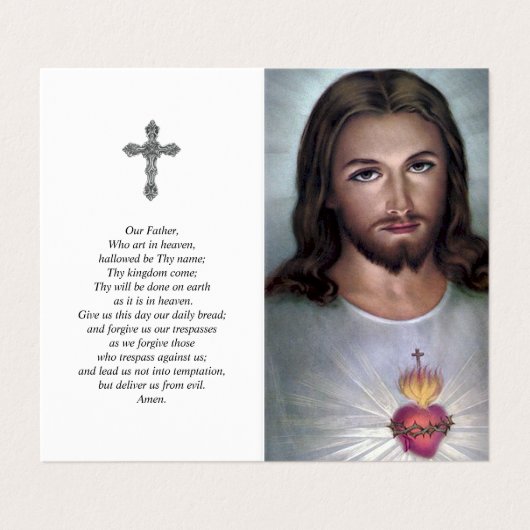 Cartes de prières catholiques | Dévotion Sacré-Coe (Extérieur déplié)