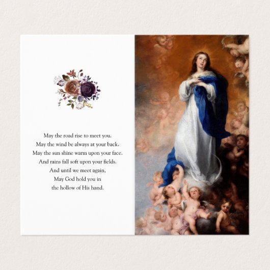 Cartes de prières catholiques | Immaculée Concepti (Extérieur déplié)