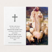Cartes de prières catholiques | Jésus Bon Pasteur  (Outside Unfolded)