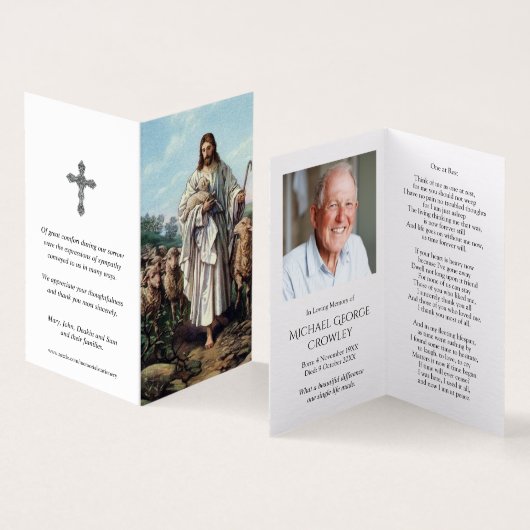 Cartes de prières catholiques | Jésus Bon Pasteur  (Inside and Outside)