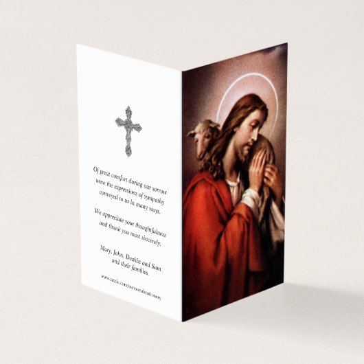 Cartes de prières catholiques | Jésus Bon Pasteur  (Outside)