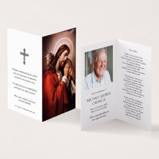 Cartes de prières catholiques | Jésus Bon Pasteur  (Inside and Outside)