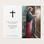 Cartes de prières catholiques | Jésus Knocking (Outside Unfolded)