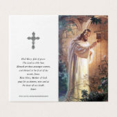 Cartes de prières catholiques | Jésus Knocking 1 (Outside Unfolded)