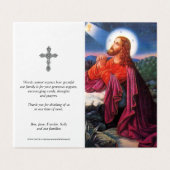 Cartes de prières catholiques | Jésus priant (Outside Unfolded)