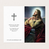 Cartes de prières catholiques | Jésus priant 1 (Extérieur déplié)
