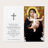 Cartes de prières catholiques | Madonna de Lilies (Outside Unfolded)