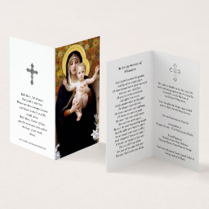 Cartes de prières catholiques   Madonna de Lilies