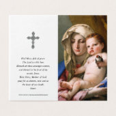 Cartes de prières catholiques | Madonna du Goldfin (Outside Unfolded)