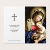 Cartes de prières catholiques | Madonna & Enfant (Outside Unfolded)