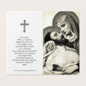 Cartes de prières catholiques | Mary Cradles Jésus (Outside Unfolded)