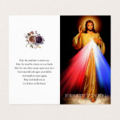 Cartes de prières catholiques | Miséricorde divine (Extérieur déplié)