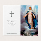Cartes de prières catholiques | Notre Dame de grâc (Outside Unfolded)