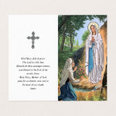 Cartes de prières catholiques | Notre Dame Lourdes (Extérieur déplié)