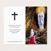 Cartes de prières catholiques | Notre Dame Lourdes (Extérieur déplié)