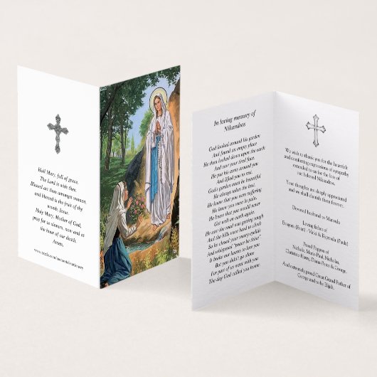 Cartes de prières catholiques | Notre Dame Lourdes (Inside and Outside)