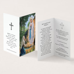 Cartes de prières catholiques Notre Dame Lourdes