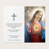 Cartes de prières catholiques | Sacré Coeur (Outside Unfolded)