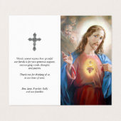 Cartes de prières catholiques | Sacré Coeur (Extérieur déplié)