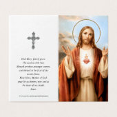 Cartes de prières catholiques | Sacré Coeur Jésus  (Outside Unfolded)