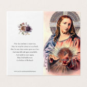 Cartes de prières catholiques | Sacré Coeur Jésus  (Outside Unfolded)