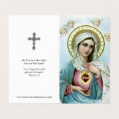 Cartes de prières catholiques | Sacré Coeur Marie  (Extérieur déplié)