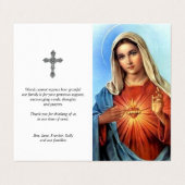 Cartes de prières catholiques | Sacré Coeur Marie (Extérieur déplié)