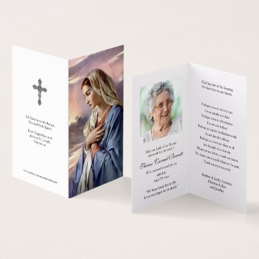 Cartes de prières catholiques | Sainte Mère (Inside and Outside)