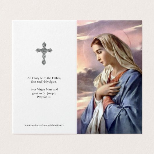Cartes de prières catholiques | Sainte Mère (Outside Unfolded)