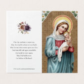 Cartes de prières catholiques | Sainte Vierge (Outside Unfolded)