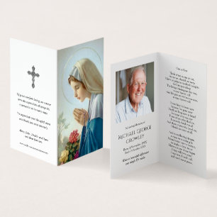 Cartes de prières catholiques Vierge au Chapelet