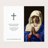 Cartes de prières catholiques | Vierge dans la pri (Extérieur déplié)