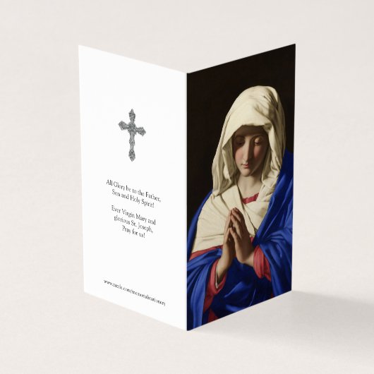 Cartes de prières catholiques | Vierge dans la pri (Outside)