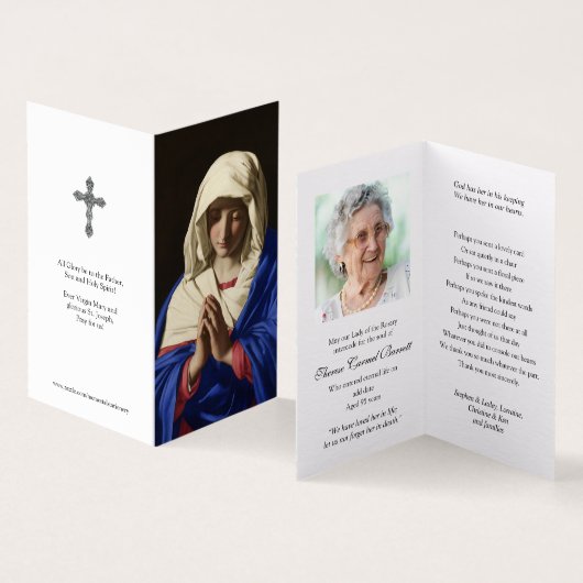 Cartes de prières catholiques | Vierge dans la pri (Inside and Outside)
