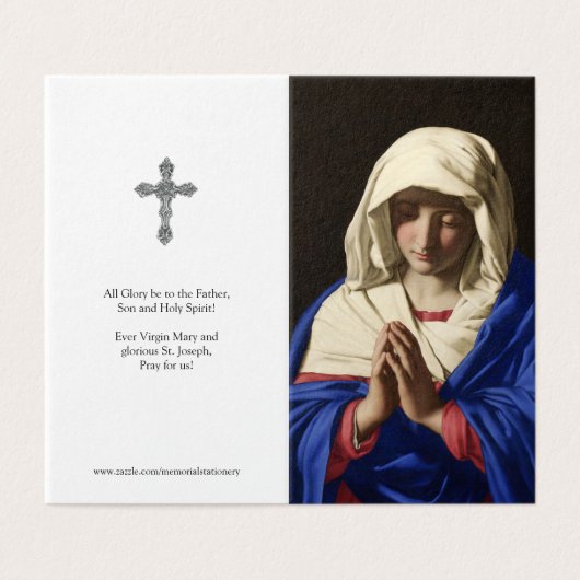Cartes de prières catholiques | Vierge dans la pri (Outside Unfolded)