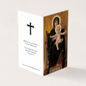 Cartes de prières catholiques | Vierge et enfant (Extérieur)