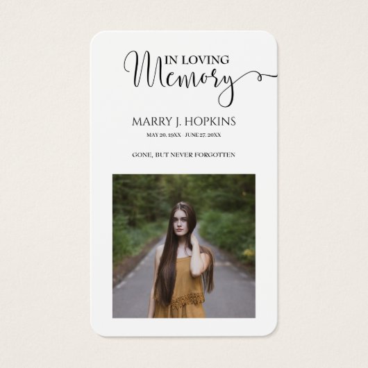 Cartes de prières commémoratives (Devant)