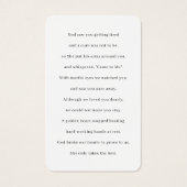 Cartes de prières commémoratives de funérailles (Dos)