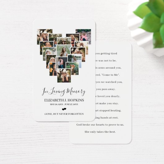 Cartes de prières commémoratives de funérailles (Bureau)