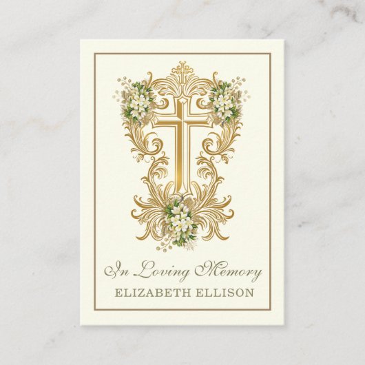 Cartes de prières commémoratives de la Croix d'or (Devant)