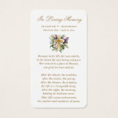 Cartes de prières commémoratives de la Croix d'or (Devant)