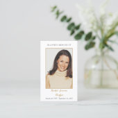 Cartes de prières commémoratives de la photo flora (Debout devant)