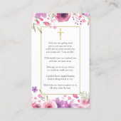 Cartes de prières commémoratives de la photo flora (Dos)