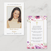 Cartes de prières commémoratives de la photo flora (Devant / Derrière)