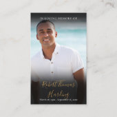 Cartes de prières commémoratives de la photo Gold  (Devant)