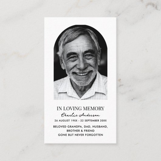 Cartes de prières commémoratives de l'arc moderne (Devant)