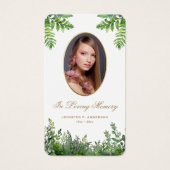 Cartes de prières commémoratives de l'enterrement (Devant)