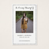 Cartes de prières commémoratives des funérailles d (Devant)