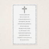 Cartes de prières commémoratives des funérailles d (Dos)